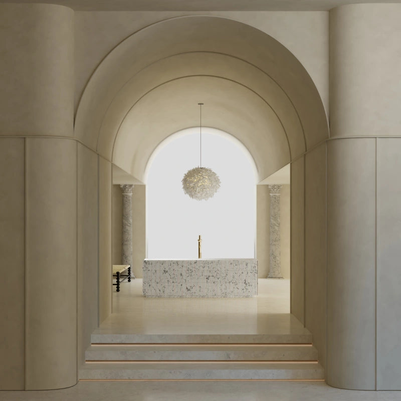 MonBlari XS Series solid surface rectangular fluted soaking tub